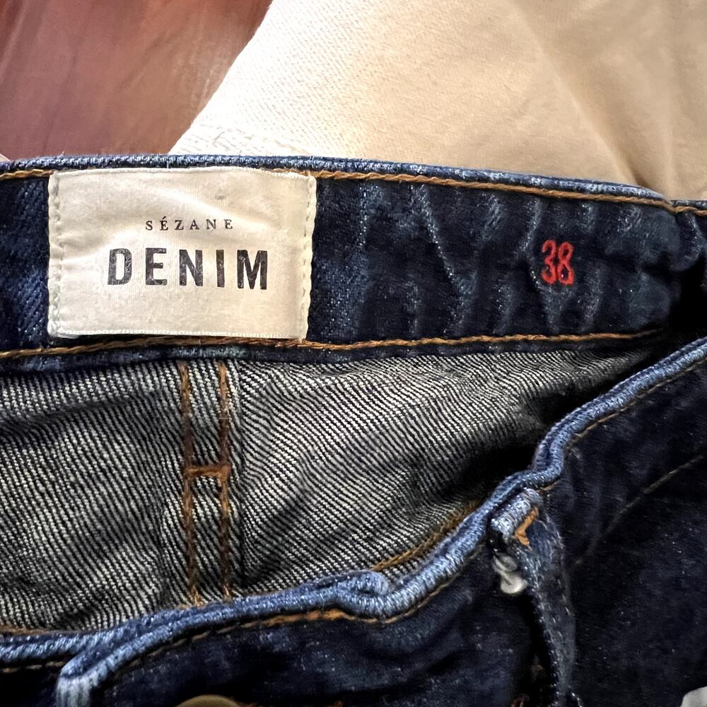 Sezane Le Brut Jeans size 38 6 Blue Cotton - Picture 8 of 9
